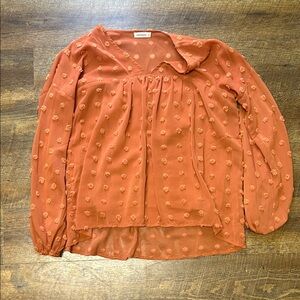 Elegant Rust Textured Blouse